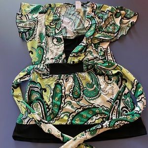 Green Paisley Sequins Blouse